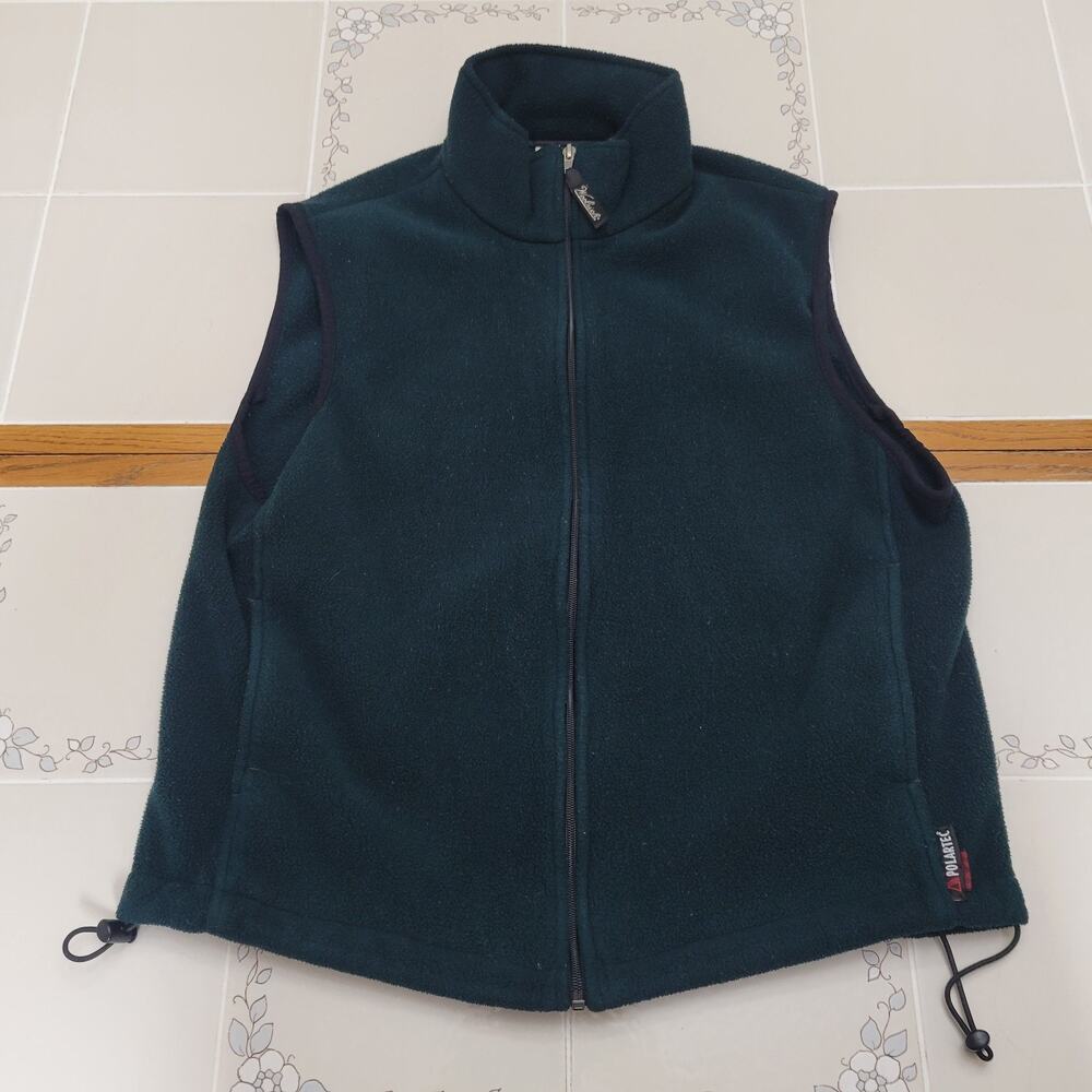 Vintage Woolroch Mens Green Vest With Zipper Size M